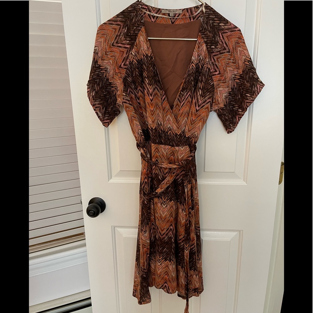 Miss Me brown tones wrap dress